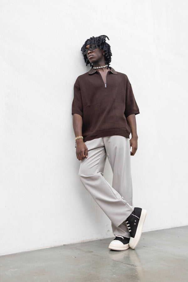 Polo Mezza Zip Borchie Tokyo