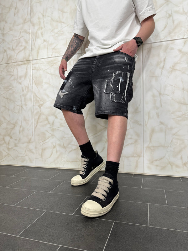 Short Denim Patch Black