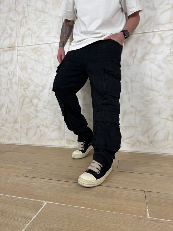 Denim Cargo Black Sfrangiato