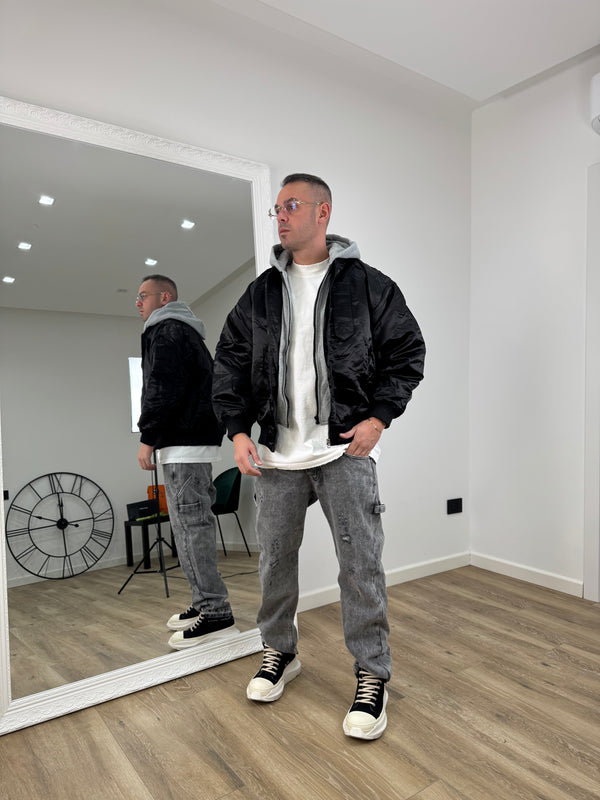 Bomber Hoodie Black