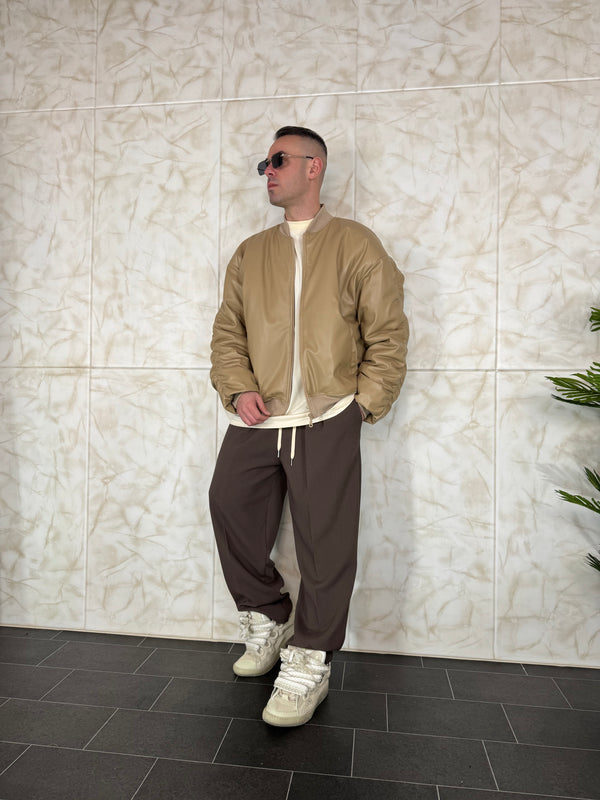 Bomber Drap Ecoleather Beige Boulevard