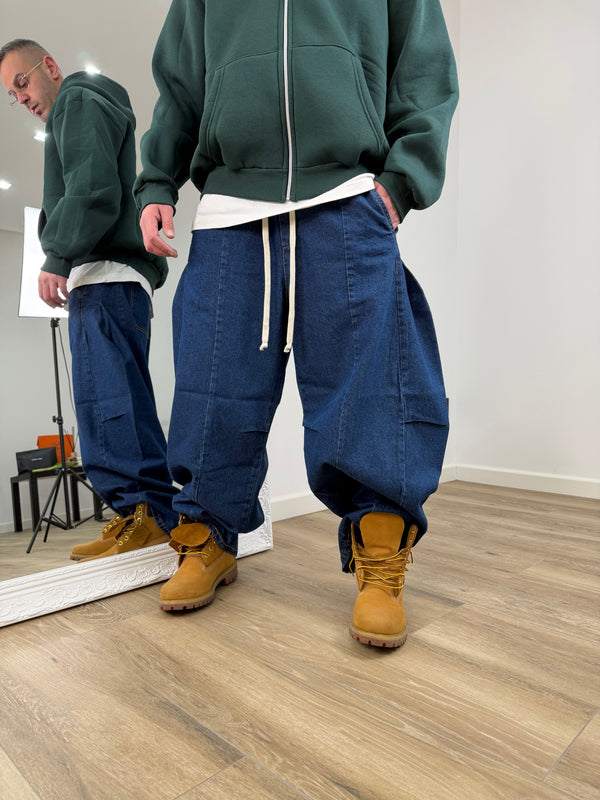 Pantalone Ballon Denim Blu