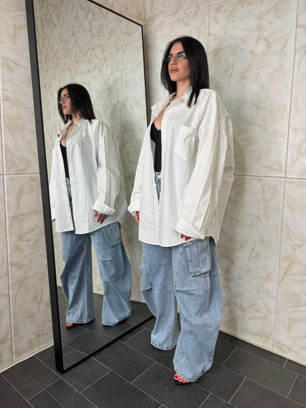 Camicione Over Basic Bianca
