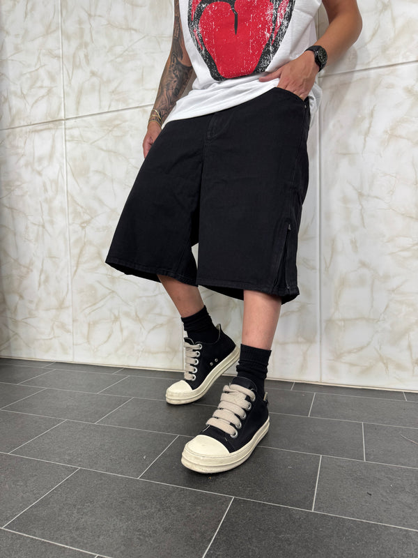 Short Denim Lateral Zip Black