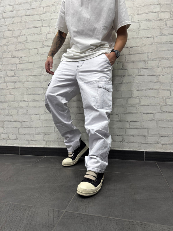 Denim Baggy Contrast Bianco