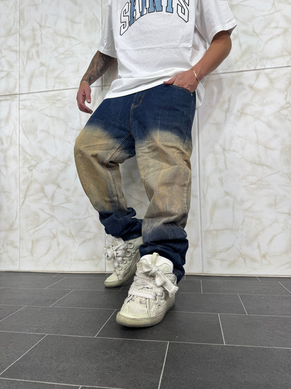 Denim Baggy Degradè Sabbiato
