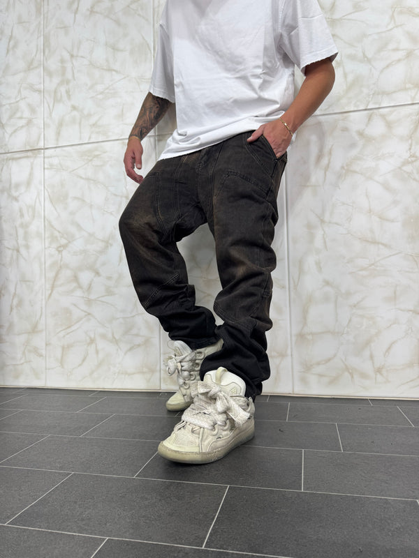 Denim Baggy Insert Sabbiato Scuro