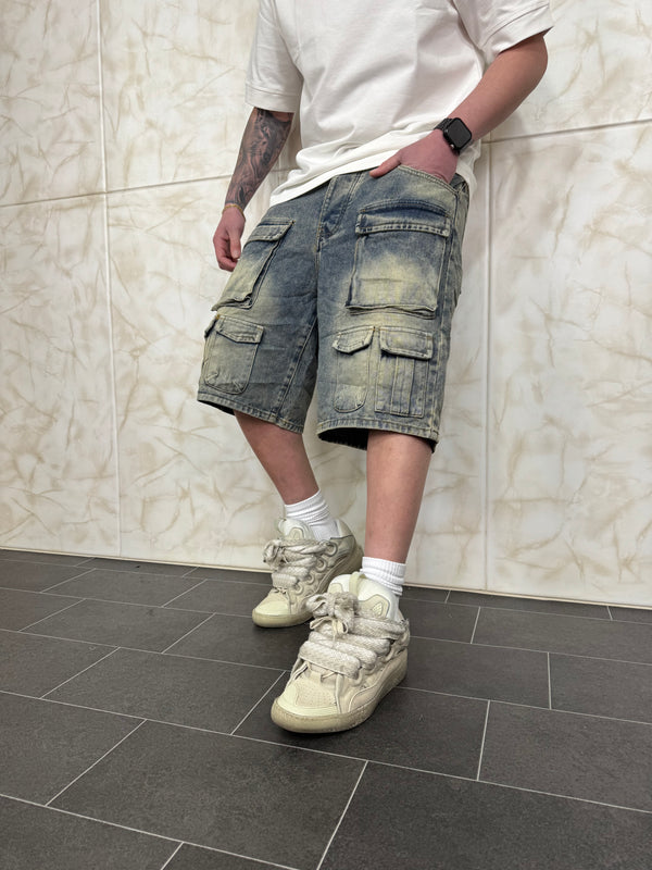 Short Denim Cargo Sabbiato