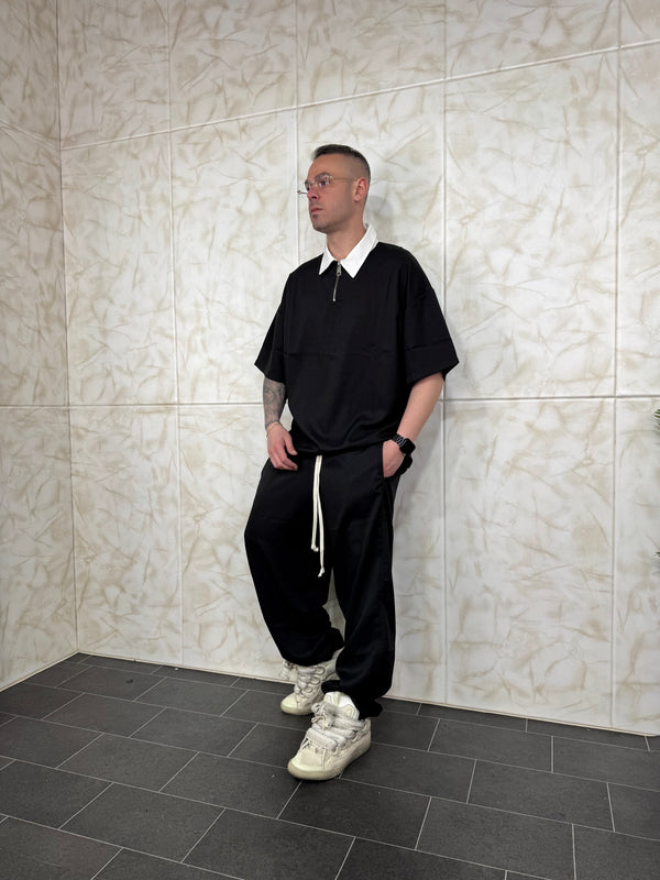Coordset Polo Contrast Black